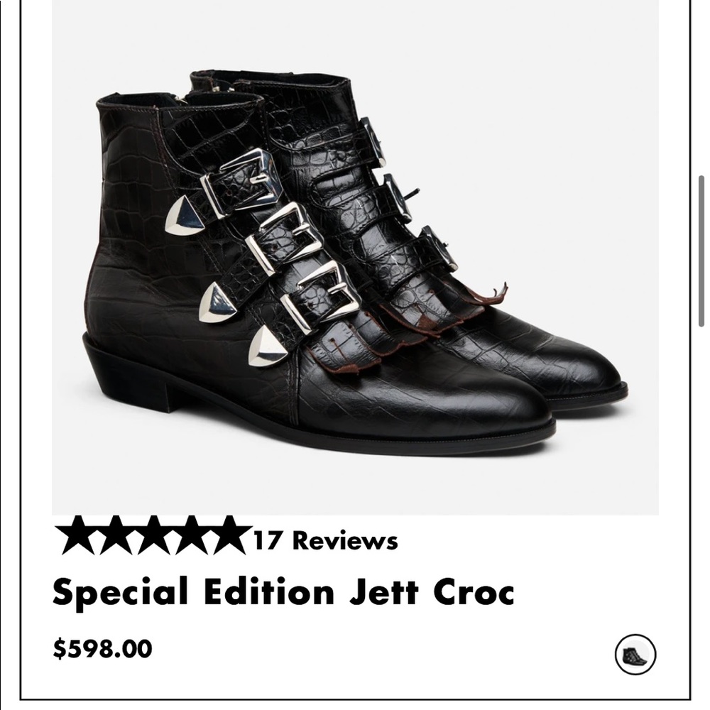 Modern Vice Witchy Black Croc buckled Booties -  41/10 never worn